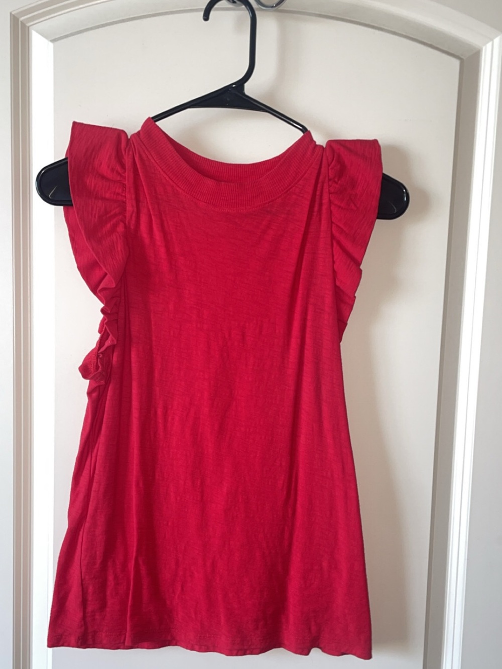 Nation LTD Red Ruffle Sleeve Tee